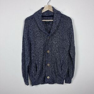 Barney Cools Sweater Mens Small Cabin Shawl Cardigan Button Grandpa Blue